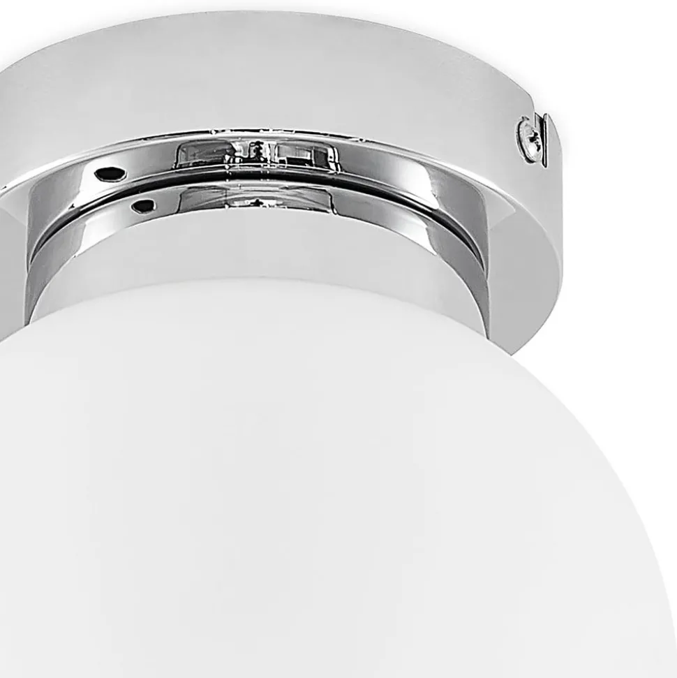 Lindby Tavino plafondlamp, bolvormige kap, chroom
