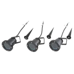 Lindby Thorgal grondspies lamp, Ø 9,8 cm, zwart, set van 3