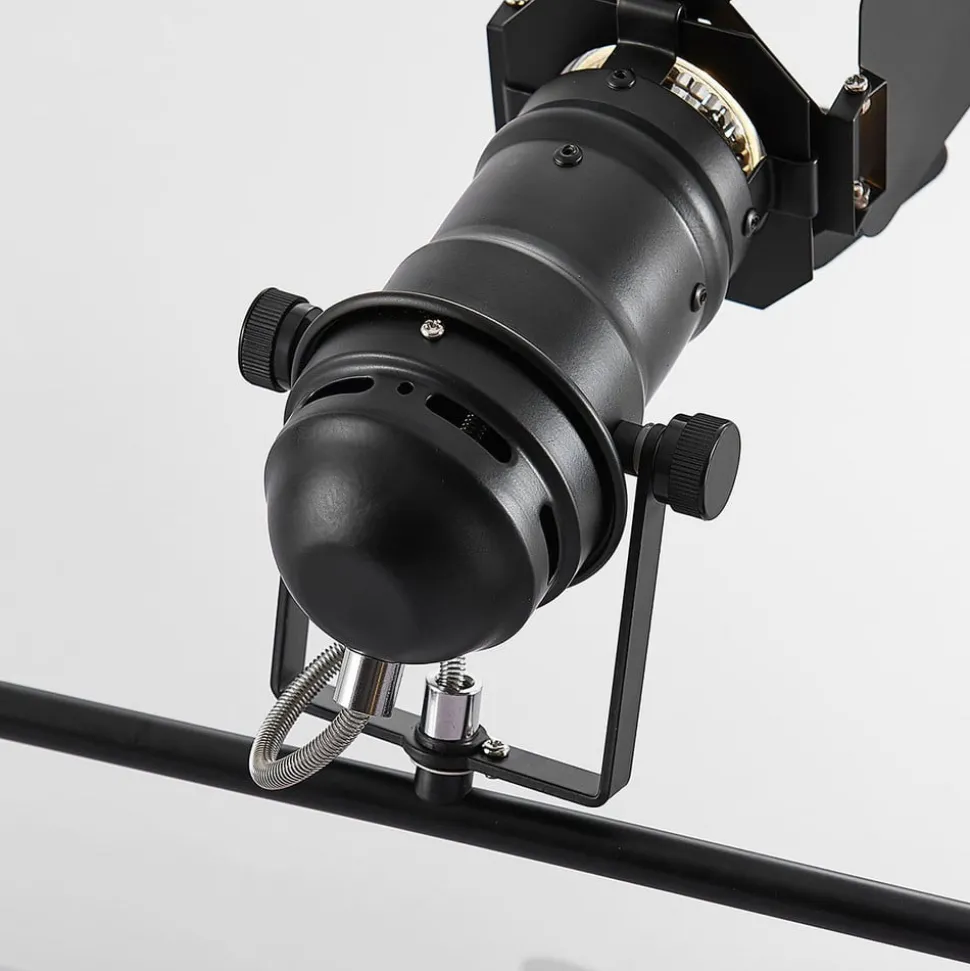 Lindby Tilen plafondspot, 4-lamps, zwart, metaal, 125cm