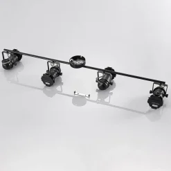 Lindby Tilen plafondspot, 4-lamps, zwart, metaal, 125cm