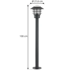 Lindby tuinpadverlichting Belmiro, ijzer, 100 cm hoog, E27, zwart