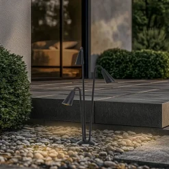 Lindby tuinpadverlichting Sorvete, zwart, metaal, 3-lamps, 83cm