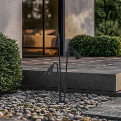 Lindby tuinpadverlichting Sorvete, zwart, metaal, 3-lamps, 83cm