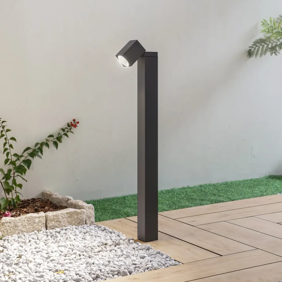 Lindby tuinpadverlichting Othil, 80 cm hoog, antraciet, metaal