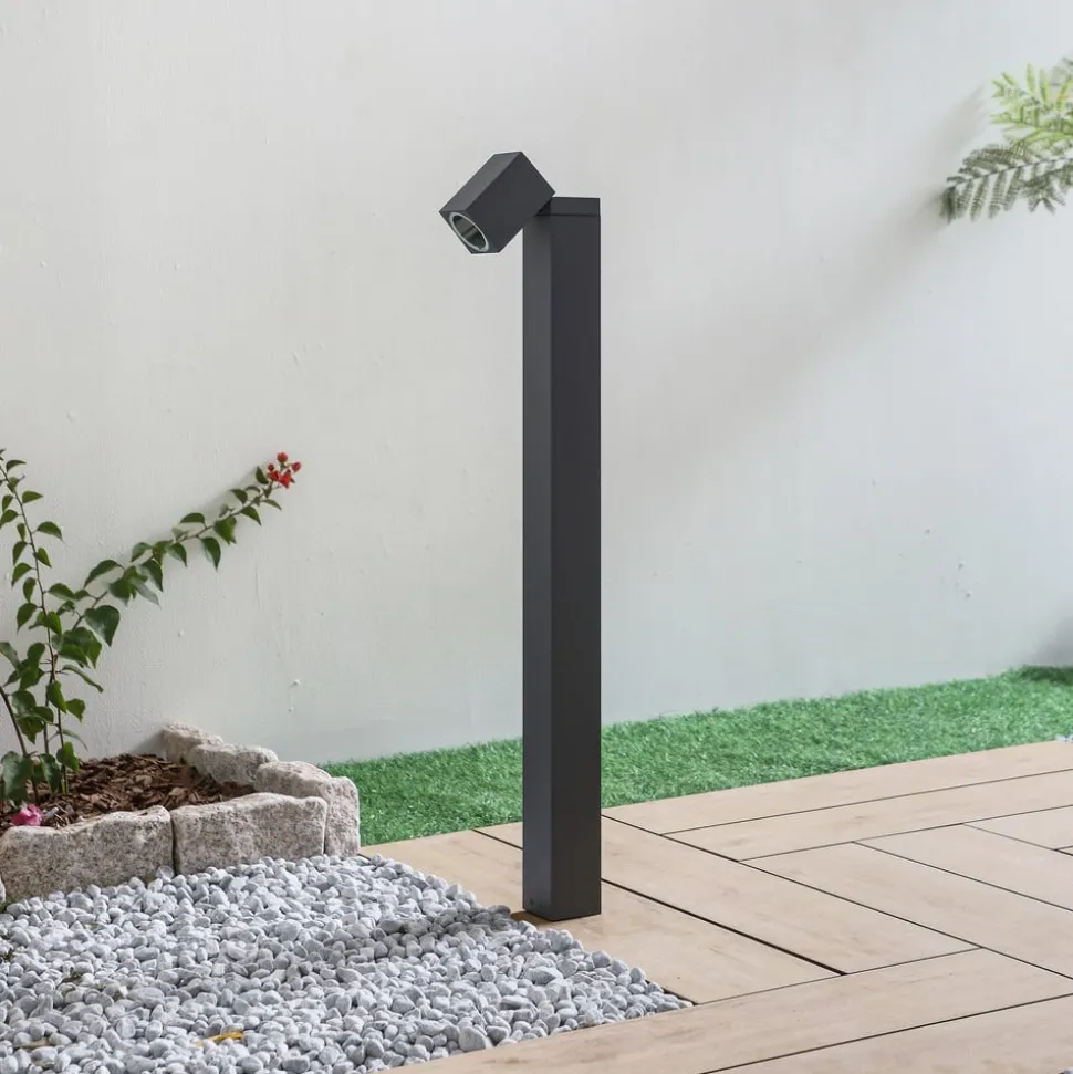 Lindby tuinpadverlichting Othil, 80 cm hoog, antraciet, metaal