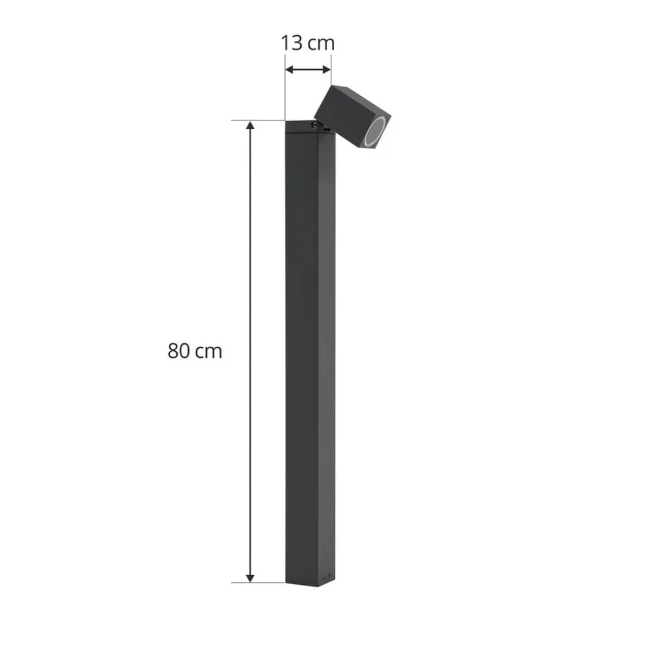 Lindby tuinpadverlichting Othil, 80 cm hoog, antraciet, metaal