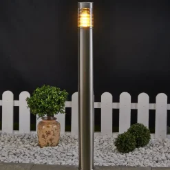 Lindby tuinpadverlichting Enja, 100 cm, roestvrij staal, IP44, E27