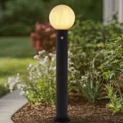 Lindby tuinpadverlichting Dangan, wit, 90 cm, glas, sensor