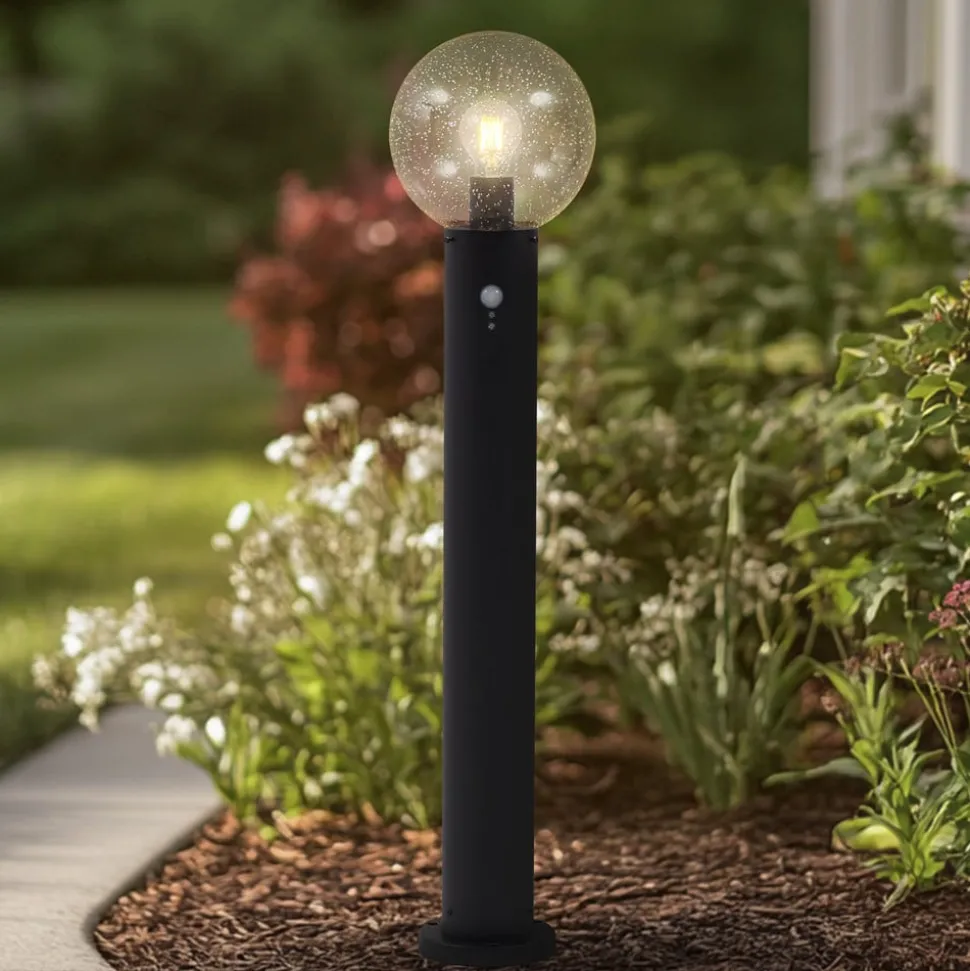 Lindby tuinpadverlichting Dangan, helder, 90 cm, glas, sensor