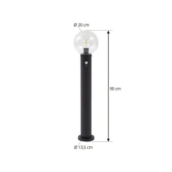Lindby tuinpadverlichting Dangan, helder, 90 cm, glas, sensor