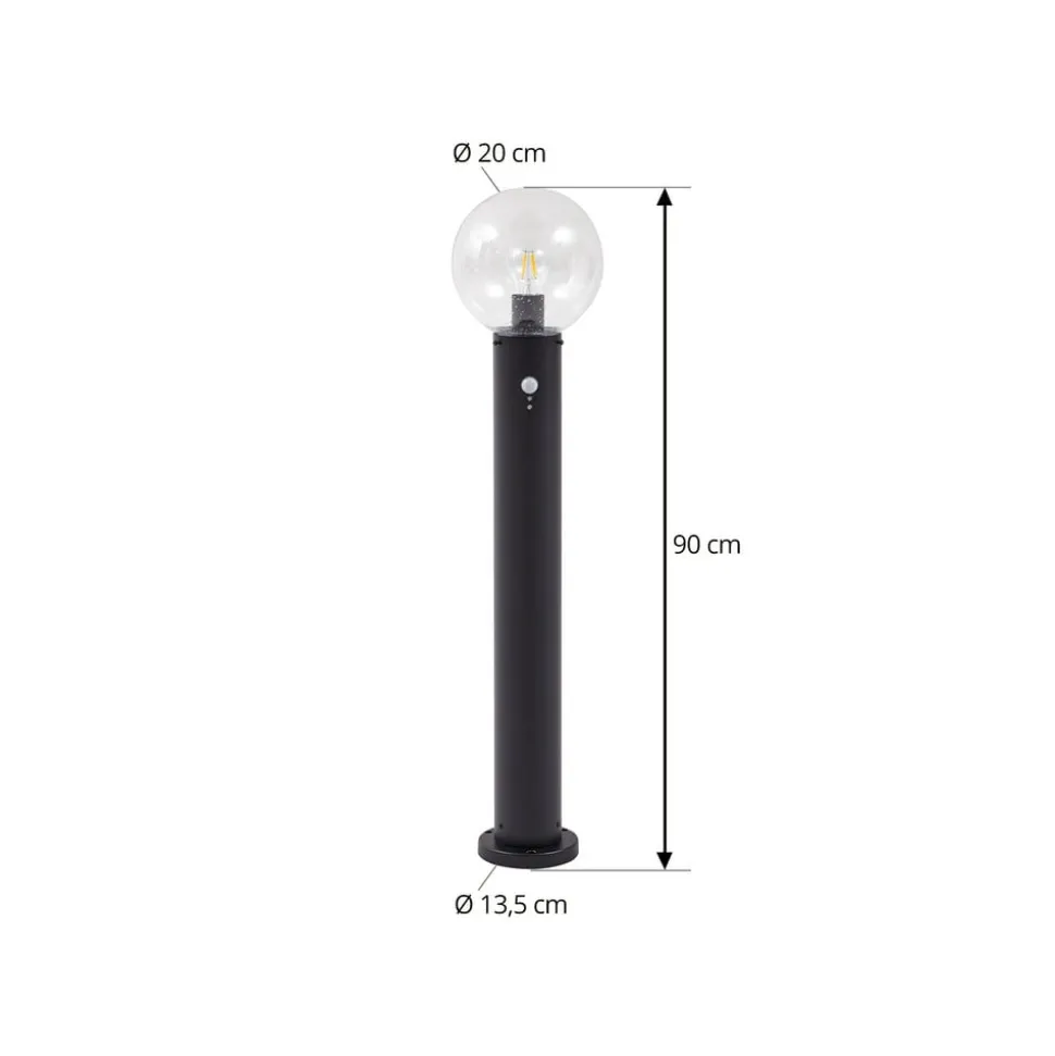 Lindby tuinpadverlichting Dangan, helder, 90 cm, glas, sensor
