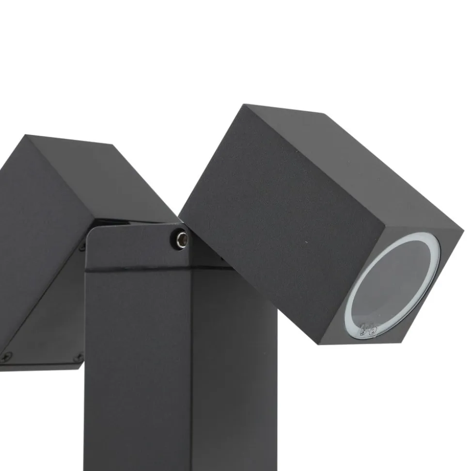 Lindby tuinpadverlichting Othil, 2-lamps, 80 cm, antraciet, metaal