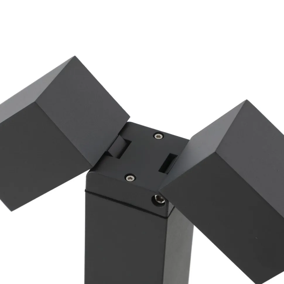 Lindby tuinpadverlichting Othil, 2-lamps, 80 cm, antraciet, metaal