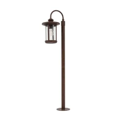 Lindby tuinpadverlichting Zayn, roestkleurig, glas, hoogte 109 cm, IP65