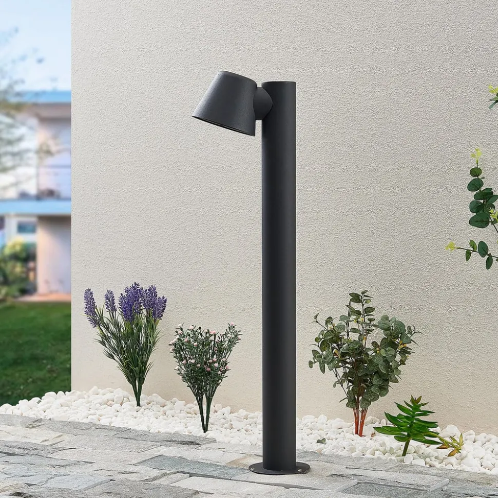 Lindby tuinpadverlichting Ileyna, antraciet, metaal, 70cm