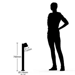 Lindby tuinpadverlichting Ileyna, antraciet, metaal, 70cm