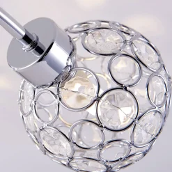 Lindby Tyron plafondlamp, Ø 65 cm, chroom, glas, metaal