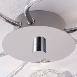 Lindby Tyron plafondlamp, Ø 65 cm, chroom, glas, metaal