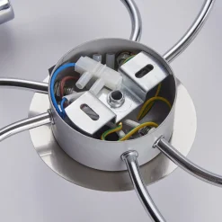 Lindby Tyron plafondlamp, Ø 65 cm, chroom, glas, metaal