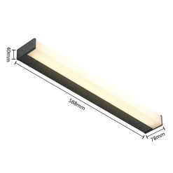 Lindby Ulisan LED badkamer wandlamp hoekig 58,8 cm