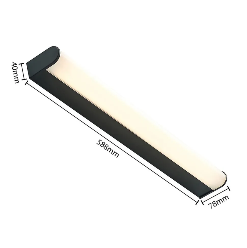Lindby Ulisan LED badkamer wandlamp, rond, 58,8 cm