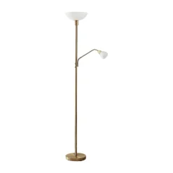 Lindby uplighter Jost, 180 cm, messing, leeslamp, E27