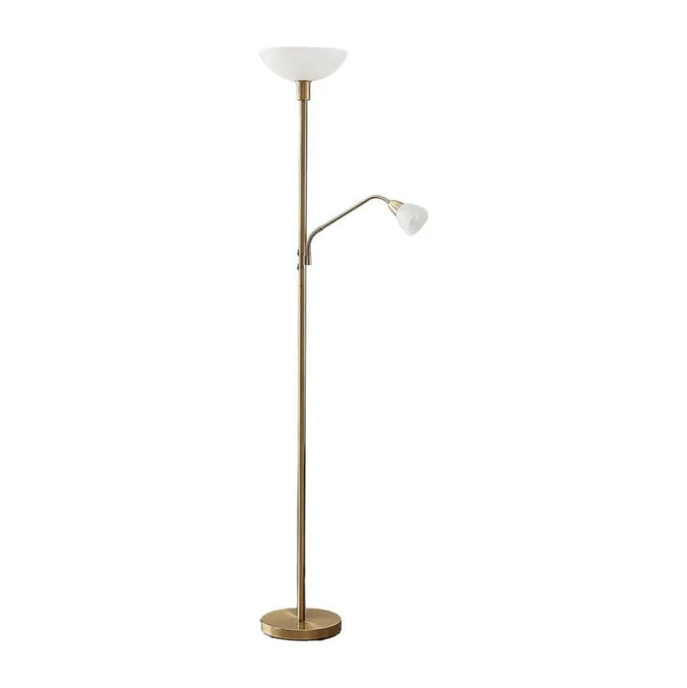 Lindby uplighter Jost, 180 cm, messing, leeslamp, E27
