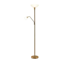 Lindby uplighter Jost, 180 cm, messing, leeslamp, E27