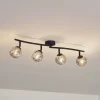 Lindby Valentina plafondlamp, grijs/zwart, 4-lamps, glas