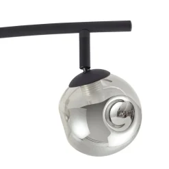 Lindby Valentina plafondlamp, grijs/zwart, 4-lamps, glas