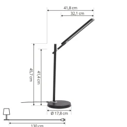 Lindby Valtorin LED bureaulamp, zwart