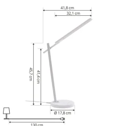 Lindby Valtorin LED bureaulamp, wit