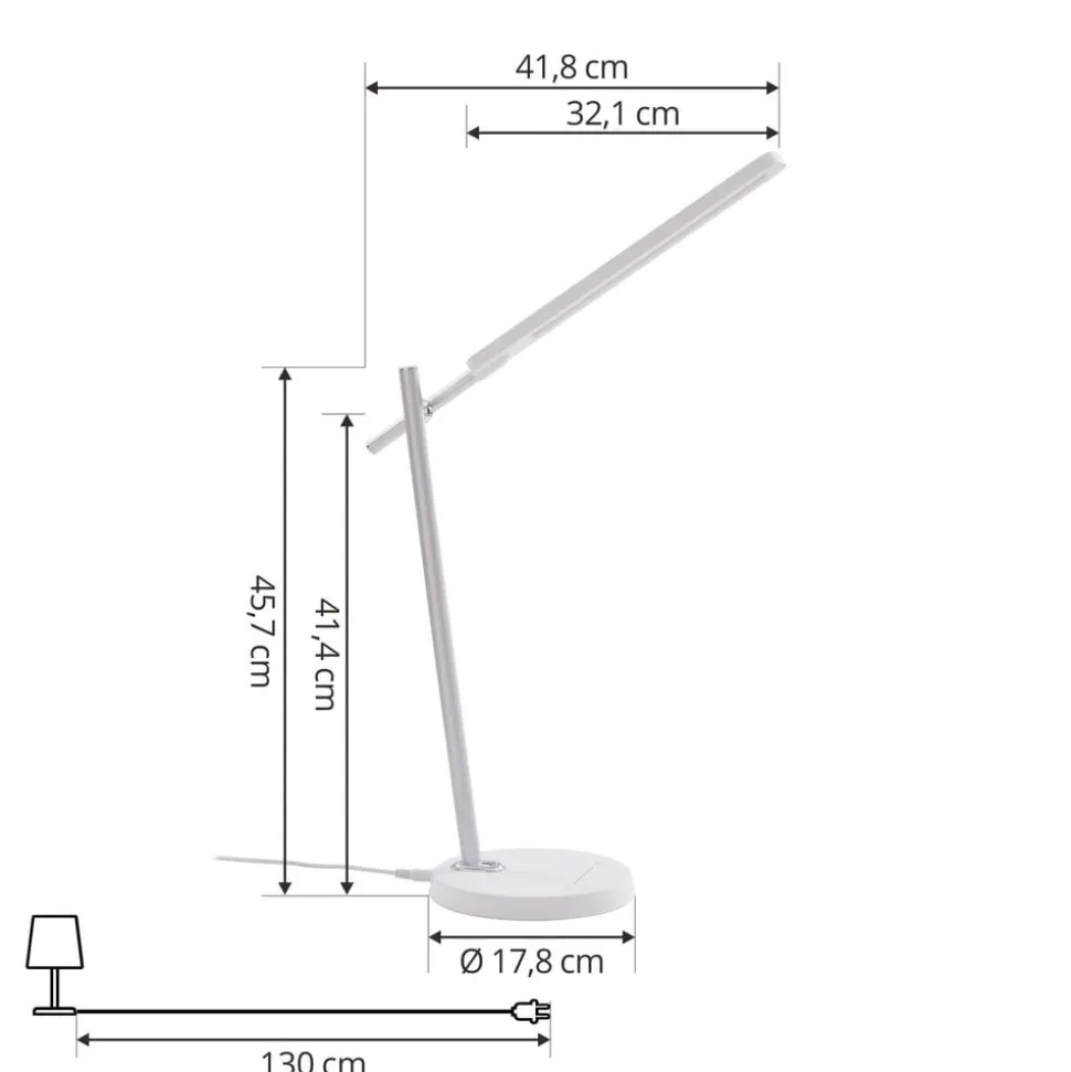 Lindby Valtorin LED bureaulamp, wit