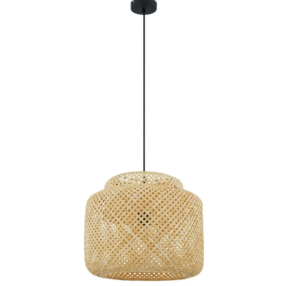 Lindby Venora hanglamp, Ø 40 cm, één niveau, bamboe, E27