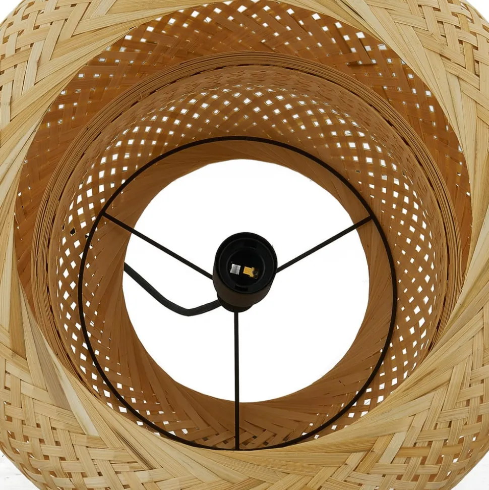 Lindby Venora hanglamp, Ø 40 cm, één niveau, bamboe, E27