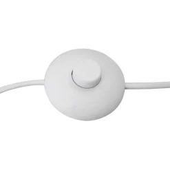 Lindby vloerlamp Adamio, Ø 45,5 cm, wit, textiel, driepoot
