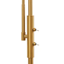 Lindby vloerlamp Aliette, goud/amber, glas, leeslampje