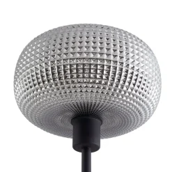 Lindby vloerlamp Aliette, zwart/grijs, glas, leeslampje