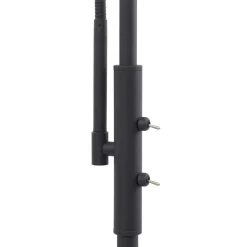 Lindby vloerlamp Aliette, zwart/grijs, glas, leeslampje