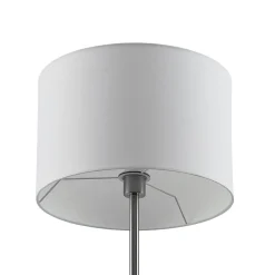 Lindby vloerlamp Aovan, nikkelkleurig, opbergvak, USB-aansluiting