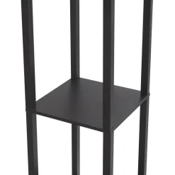 Lindby vloerlamp Birta, plank, hout, zwart, 159cm