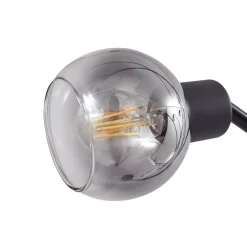 Lindby vloerlamp Braccio, grijs/zwart, glas, 5-lamps, 204,5cm