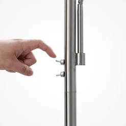 Lindby vloerlamp Colima, grijs, stof, leeslamp, 170cm