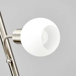 Lindby vloerlamp Elaina, 180 cm, nikkelkleurig, leeslampje