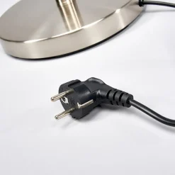 Lindby vloerlamp Elaina, 180 cm, nikkelkleurig, leeslampje