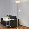 Lindby vloerlamp Elaina, leeslampje, messingkleurig, 183cm E27