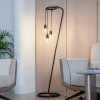 Lindby vloerlamp Elira, zwart, metaal, 150 cm hoog, E27
