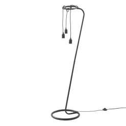 Lindby vloerlamp Elira, zwart, metaal, 150 cm hoog, E27