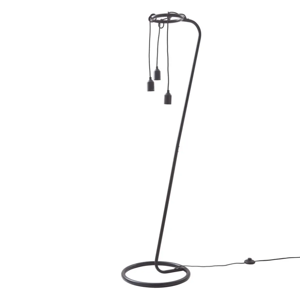 Lindby vloerlamp Elira, zwart, metaal, 150 cm hoog, E27