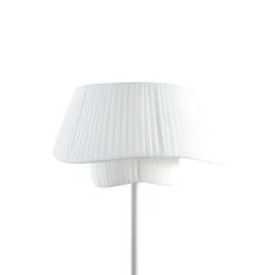 Lindby vloerlamp Eryndor, wit, textiel, Ø 47 cm, E27